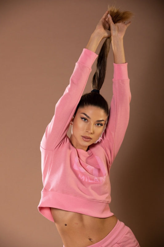 Felpa Crop Rosa